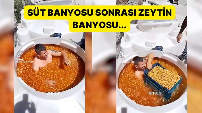 Bu Gözler Bunu da Gördü! Mide Bulandıran Görüntüler: Çıplak Halde Zeytin Havuzuna Girdi