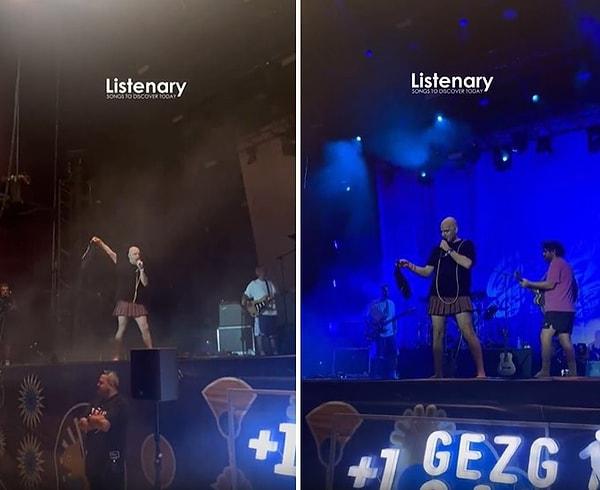 Festivalin ikinci gününde Büyük Ev Ablukada’nın sahne aldığı konserde sahneye külot fırlatıldı.