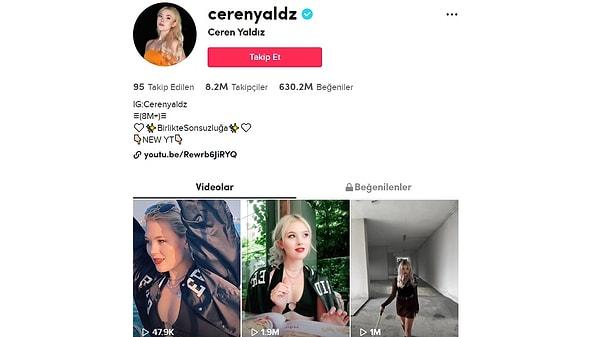 cerenyaldz - 8.2 Million Followers