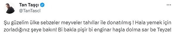 "Hala yemek için zorladığınız şeye bakın" diyerek salyangoz ile yapılan yemeği eleştirdi.