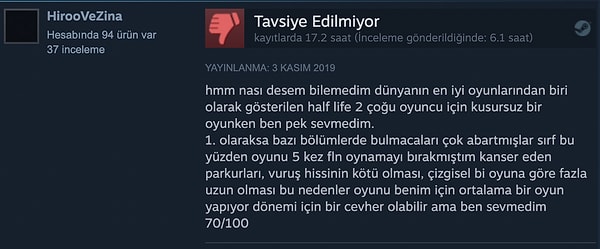 4. Neredeyse tüm oyun dünyası yana yakıla Half-Life 3'ü beklerken bazıları o kadar heyecanlı değil ancak herkesin kendince geçerli sebepleri var elbette.