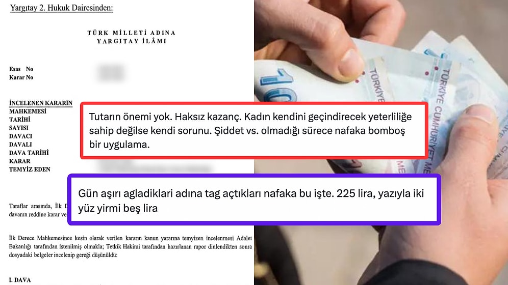 Bir Erkeğin 225 TL Olan Nafaka Ücretini Ödememek İçin Dava Açması Tartışma Yarattı