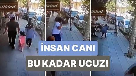 İstanbul'da Çürük Bir Binadan Kopan Parçalar Bir Baba ve Kızının Üzerine Düştü!
