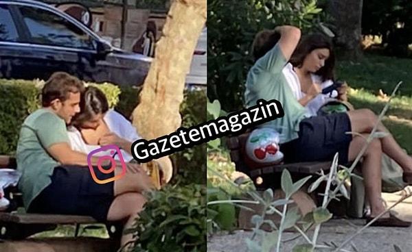 Aşk yaşayıp yaşamadığı merak konusu olan çift, Kadıköy'de bir parkta birlikte görüntülendi...