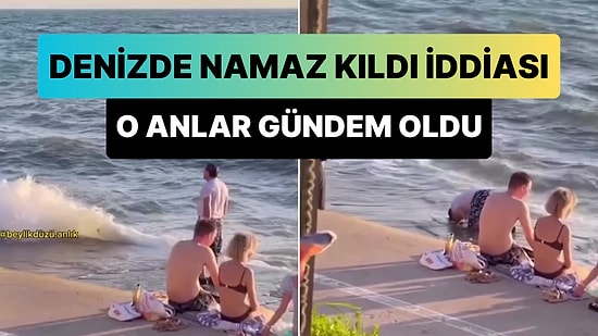 Beylikdüzü'nde Bir Vatandaşın Dalgaların Arasında, Denizde Namaz Kıldığı İddia Edildi