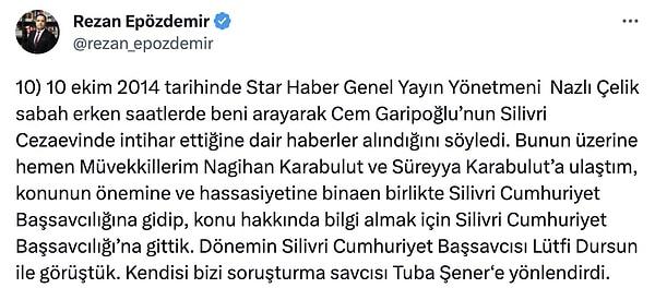 Epözdemir, Cem Garipoğlu'nun intihar ettiği gün neler yaşandığını, herkesin merak ettiği detayları da açıkladı.