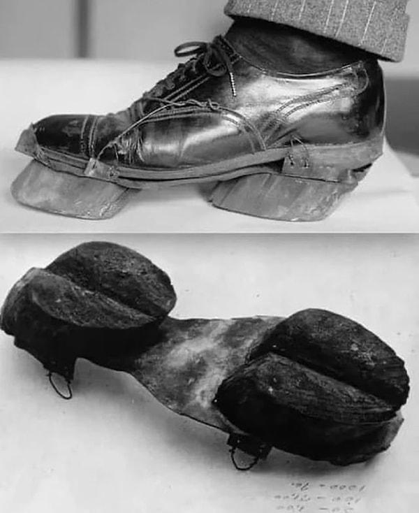 6. ABD'de 1919-1933 yılları arasında yaşanan yasak sırasında ayak izleri belli olmasın diye insanların giydiği "inek ayakkabıları" 👇