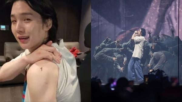 Bunca zamandır dövmesini saklayan Yoongi, BTS arkadaşlık dövmesini D-Day final konserinde gösterdi.