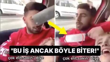 Kız Arkadaşına 'Satır' Göstererek Tehditler Savuran Erkeğin Görüntüleri Büyük Tepki Uyandırdı