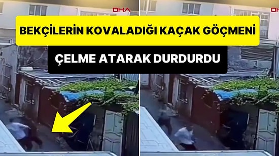 Bekçilerin Kovaladığı Kaçak Göçmeni Çelme Atarak Durduran Vatandaş
