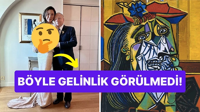 19 Yıllık Nişanlısıyla Evlenen Ünlü Oyuncunun Picasso Tablolarını Aratmayan Bi' Tuhaf Gelinliği