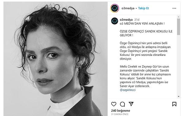 Özge Özpirinçci'nin ekranlara geri dönüşü o3 Medya'nın resmi Instagram hesabından duyurulurken, söz konusu paylaşımda şu ifadeler yer aldı: