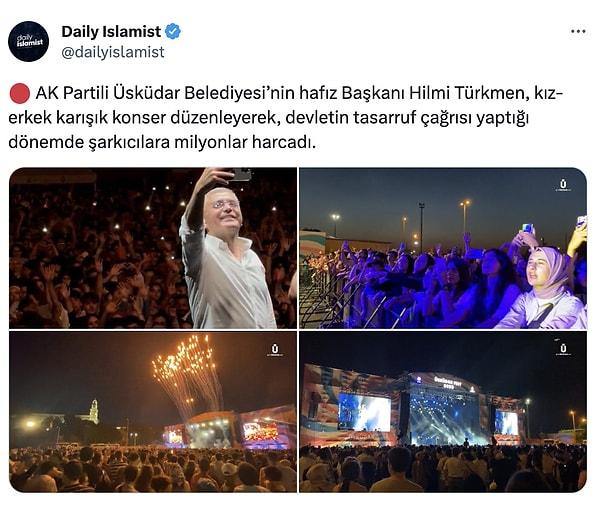 Fakat bazı islamcılar AKP'li Üsküdar Belediyesi'nin kızlı-erkekli festival düzenlemesine tepki gösterdi. Belediye Başkanı Hilmi Türkmen linç edildi.