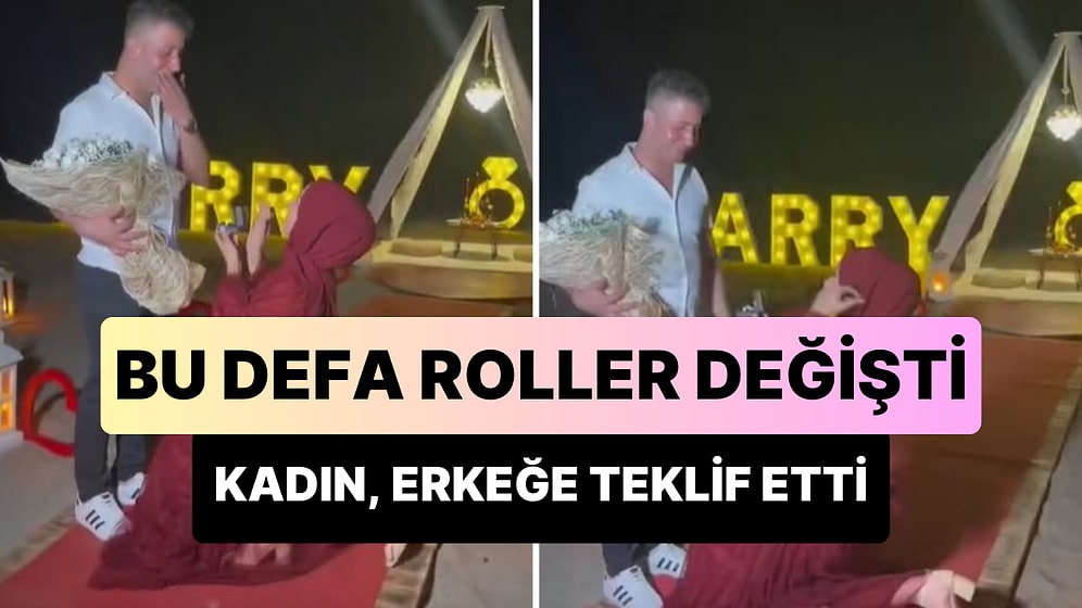 Bu Defa Roller Değişti: Diz Çöken Kadın, Sevgilisine Evlenme Teklifi Etti