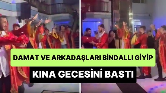 Damat ve Arkadaşlarının Bindallı Giyerek Gelinin Kına Gecesini Bastıkları Görüntüler Viral Oldu