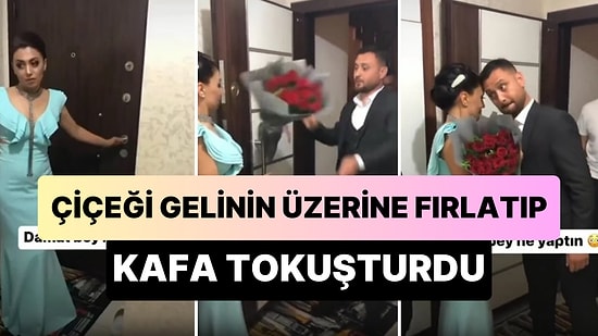 Kız İsteme Merasimi İçin Geldiği Evde Çiçeği Müstakbel Karısının Üzerine Fırlatıp Kafa Tokuşturan Damat