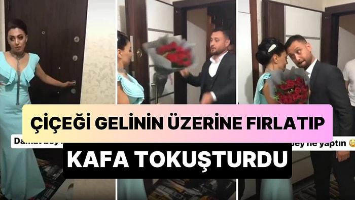 Kız İsteme Merasimi İçin Geldiği Evde Çiçeği Müstakbel Karısının Üzerine Fırlatıp Kafa Tokuşturan Damat