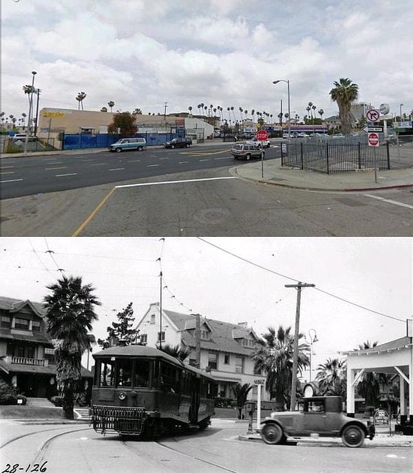 4. Los Angles'ta bir sokak. (1928 ve 2023)
