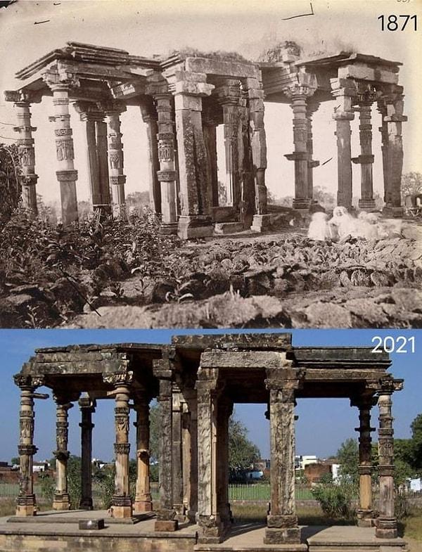 5. Gantai Tapınağı, Khajuraho, Hindistan. (1871 ve 2021)