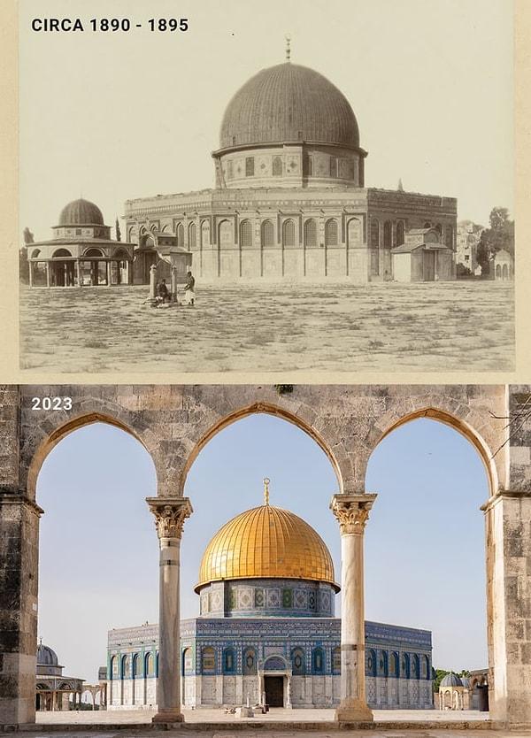 8. Kaya Kubbesi, Kudüs. (1890'lar ve 2023)