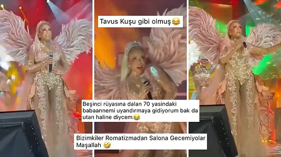 Melek Kanatları Takarak Sahneye Çıkan Ajda Pekkan'ın Kombini Çok Konuşuldu