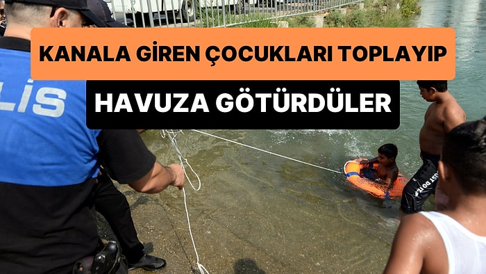 Birçok Kişinin Boğulduğu Kanala Giren Çocukları Toplayarak Havuza Götüren Adana Polisi Yeniden Gündem Oldu