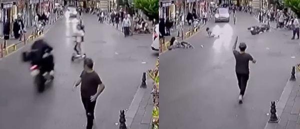 İstanbul'un merkez ilçesi Fatih'te iki gencin kullandığı bir scooter ile motosiklet sokağın ortasında çarpıştı. İki gencin yaralandığı ve görenleri korkutan kazanın ardından bir süre sonra motosiklet sürücüsünün kaçtığı iddia edildi.