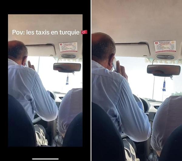 Bindiği takside telefon ile oğluyla konuşan ve kavga eden bir şoförü paylaşan turistin o paylaşımı ise viral oldu.