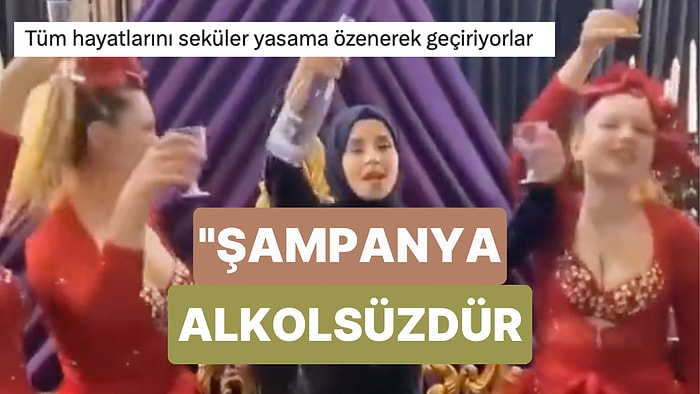 Yine Alkolsüz Şampanya ile Eğlenilen Bir Muhafazakar Kına Gecesi Gündem Oldu