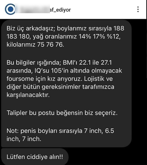 Yalnız uyaralım: Bu kriterler tek bir kızda toplanmalı çünkü beylerin istediği ilişki biraz farklı...👇🏻