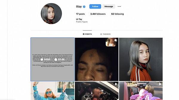 Tüm dünyayı şoke eden vefat haberi, Lil Tay'in resmi Instagram hesabından paylaşılan bir açıklama ile duyurulmuştu.