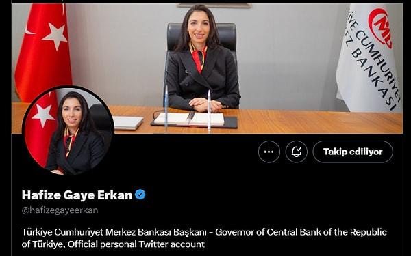 23. Türkiye Cumhuriyet Merkez Bankası Başkanı Dr. Hafize Gaye Erkan - @hafizegayeerkan - 111.463 takipçi