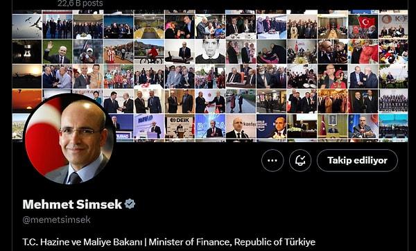 3. Hazine ve Maliye Bakanı Mehmet Şimşek - @memetsimsek - 2.742.509 takipçi