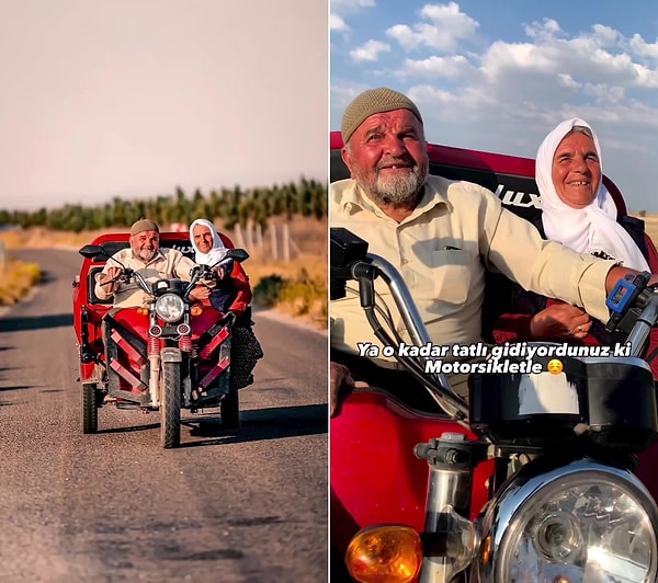 Motorla giden çifti fark eden fotoğrafçı, o çiftin önüne geçerek fotoğrafını çekti. Ardından ise tanışmak için o çiftin önünü kesti.