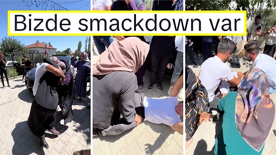 Gelin Konvoyunda Kaynana ve Kayınpederin Yerde Yuvarlanarak Güreştiği Düğün Adeti Viral Oldu