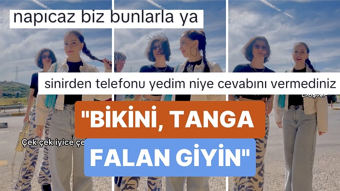 İki Genç Kız Video Çekerken "Çek Çek İyice Çek, Bikini, Tanga Falan Giy" Diyerek Kızları Rahatsız Eden Kadın