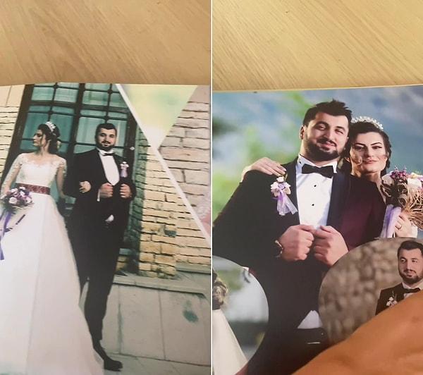 Birçok yeni evlenen çift gibi düğün fotoğrafı çektiren kadın, o fotoğraf çekimi sırasında eşinin yaptığı el hareketinin albümde yer almasına isyan etti.