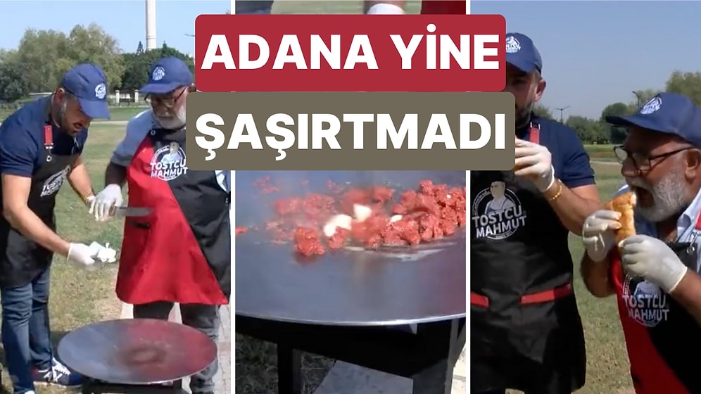 Sıcaklığın 50 Dereceyi Aştığı Adana'da Güneşte Isıttıkları Sacda Tost Yaptılar