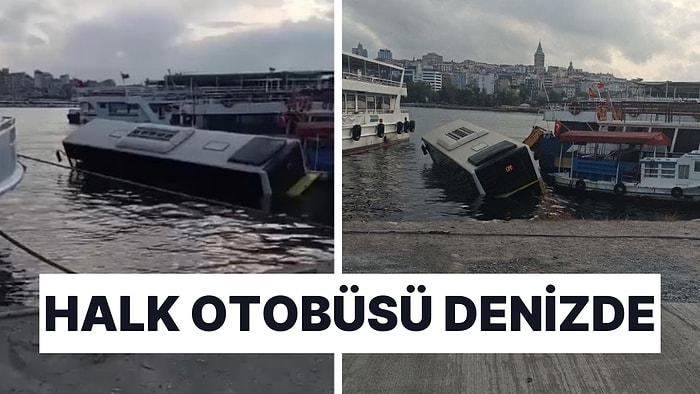 Eminönü'nde Halk Otobüsü Denize Düştü! İBB ve Valilikten Açıklama Geldi