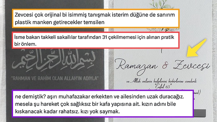 Kadının Adı Yok! Düğün Davetiyesine Gelinin Adı Yerine "Zevcesi" Yazılması Görenleri Çileden Çıkardı