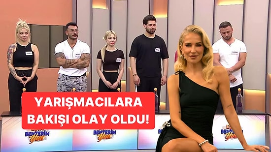 Eşim Benzerim Yok Programının Sunucusu Burcu Esmersoy'un Yarışmacılara İlginç Bakışı Dikkat Çekti