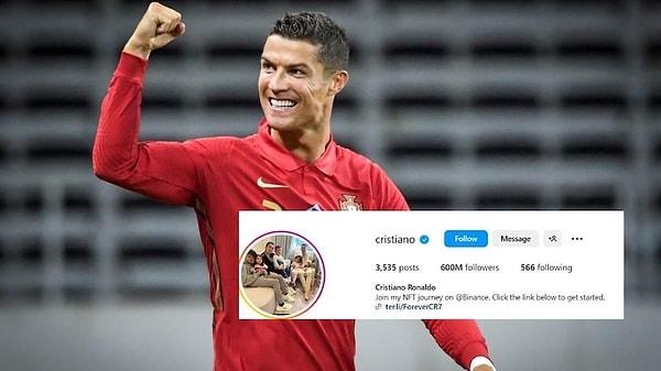 Cristiano Ronaldo, geçtiğimiz günlerde Instagram'da 600 milyon takipçiye ulaştı