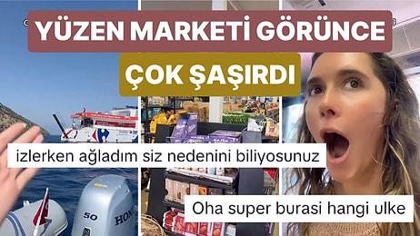 Türkiye’ye Tatile Gelen Bir Turist Denizin Ortasına Bulunan Yüzen Marketi Görünce Şok Oldu