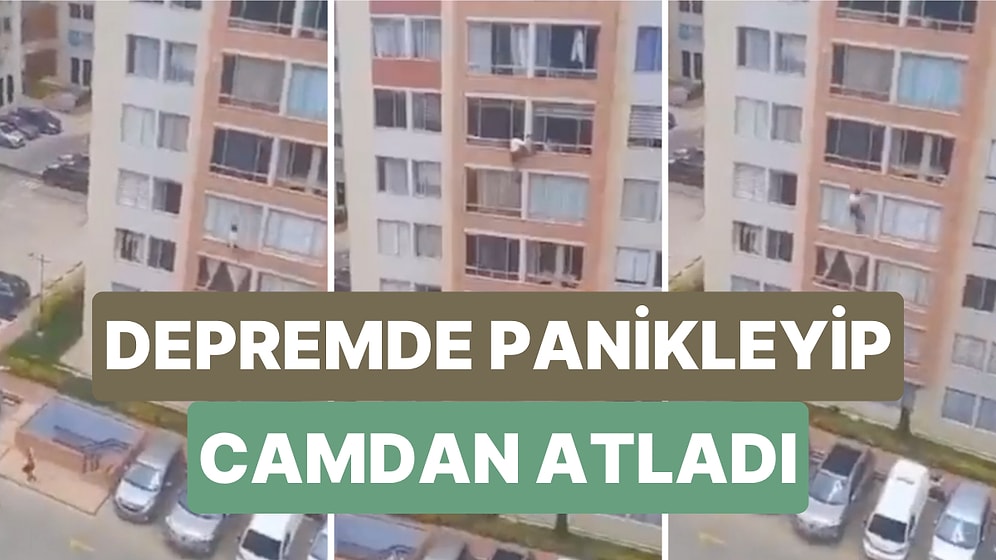 Kolombiya'da Meydana Gelen 6.3 Büyüklüğündeki Depremde Panikleyen Bir Vatandaş 7. Kattan Atladı