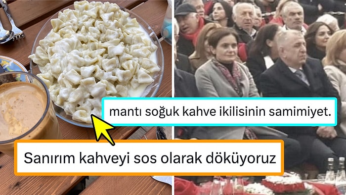 Soğuk Kahve ile Mantıyı Aynı Anda Afiyetle Tüketip Tadına Doyamayan Kişi Sosyal Medyanın Dilinde