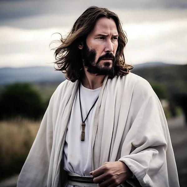 4. Keanu Reeves'i İsa olarak resmeden yapay zeka.
