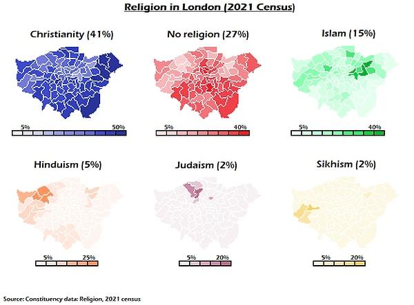 8. İngiltere'deki din dağılımı.