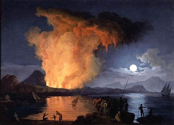 12. Vezüv Yanardağı'nın Patlamasının Görünümü, Pierre-Jacques Volaire, 1770