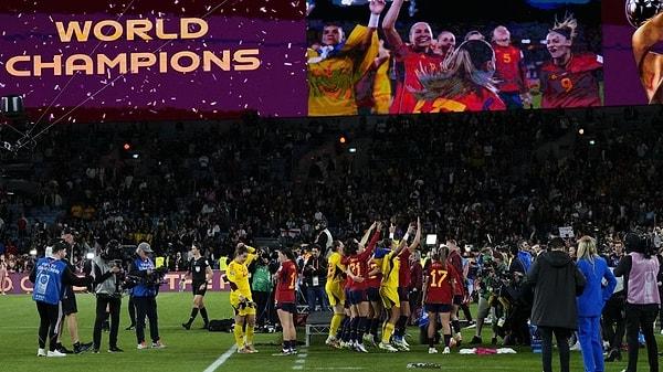 Kalan sürede skor değişmeyince İspanya, turnuvadaki ilk şampiyonluğuna ulaştı.  İspanya; ABD, Norveç, Almanya ve Japonya'dan sonra FIFA Kadınlar Dünya Kupası'nı kazanan 5. farklı takım oldu.