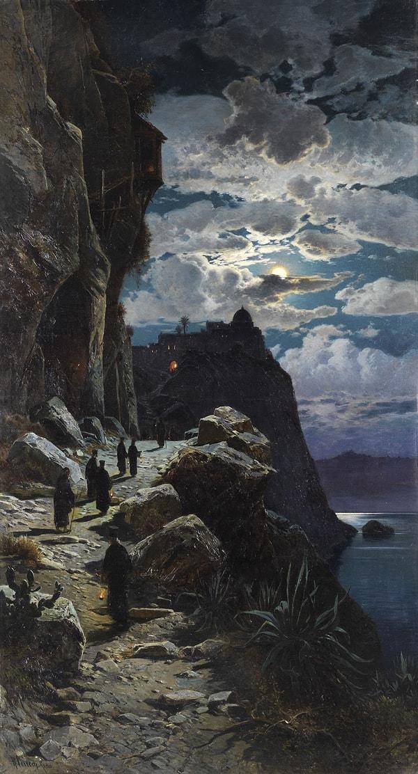 19. Athos Dağında Gece, Hermann Corrodi, 1905